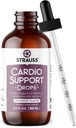 Strauss Naturals Cardio Support Drops – Natural Herbal Heart Health Supplement – Erkekler ve Kadınlar için Sağlıklı Kartiovasküler Sistem - Vegan & Non-GMO – Spearmint Flavored – 100 ml Şişe