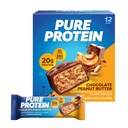 Pure protein Bars, Yüksek Protein, Soritious Snacks to Support Energy, Low Sugar, Gluten Free, Chocolate Peanut Butter, 1.76oz, 12 (Pazar Mayıs Vary)