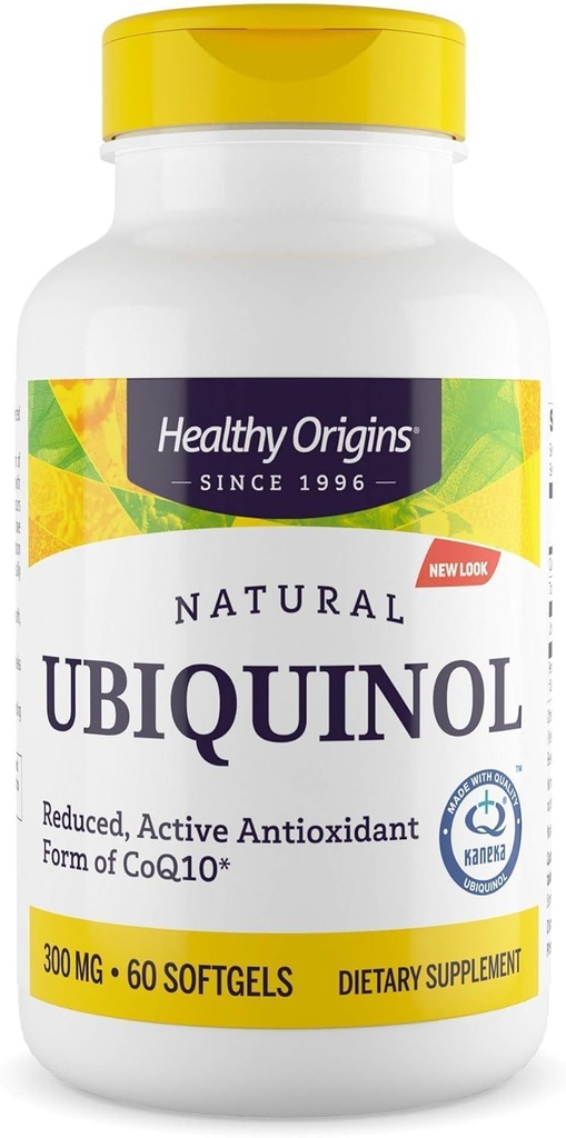 Υγιής Προέλευση Ubiquinol (ενεργή μορφή CoQ10), 300 mg - Kaneka Ubiquinol συμπληρώματα για την καρδιακή υγεία & αντιοξειδωτική υποστήριξη - χωρίς γλουτένη και μη-GMO συμπλήρωμα - 60 Softgels