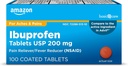Basicισκία Βασικής Φροντίδας Ibuprofen 200 mg, Πόνος Reliever/ Πυρετός Reducer, 100 Count (Η συσκευασία μπορεί να διαφέρει)