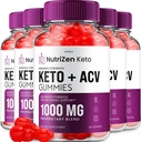 (5 Pack) NutriZen Keto ACV Gummies - Gelişmiş Formula Nutri Zen Keto Plus ACV Gummies Apple Cider Vinegar Keto Nutrizen ACV Gummies Diyetary Supplement Yorumlar Men Women (300 Gummies)