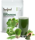 Sunfood Supergreens - Greens Superfood Toz, Super Greens Toz, Organik Yeşiller, Daily Green Juice, Sebze Smoothie Drink Mix for Gut Health with Chlorella & Spirulina - 8 oz Bag