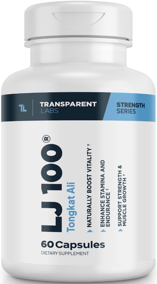 Διαφανή εργαστήρια LJ100 - Eurycoma Longifolia Tongkat Ali Extract 100 mg κάψουλες για Lean Body Mass, Strength, and Performance Enhancement - 60 Count