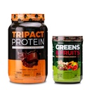 Nutrology TRIPACT protein Toz, 7-in-1 Meal Yenileme Shake, Creamy Chocolate (40 Hizmet) Yeşiller ve Meyveler Toz-Doğal olarak Kaynaklanan Superfood, Chocolate (30 Hizmet)