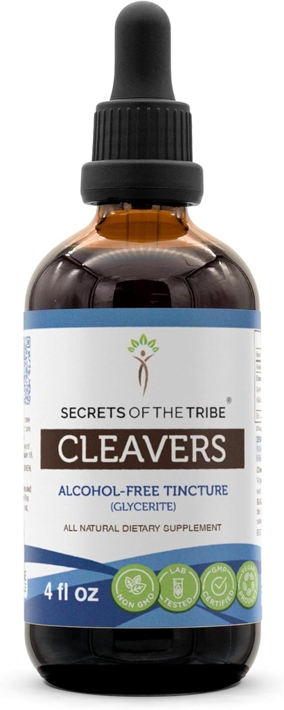 Tribe Cleavers Tincture Alkol-Free Liquid Extract, Cleavers (Galium aparine) herb (4 FL OZ)