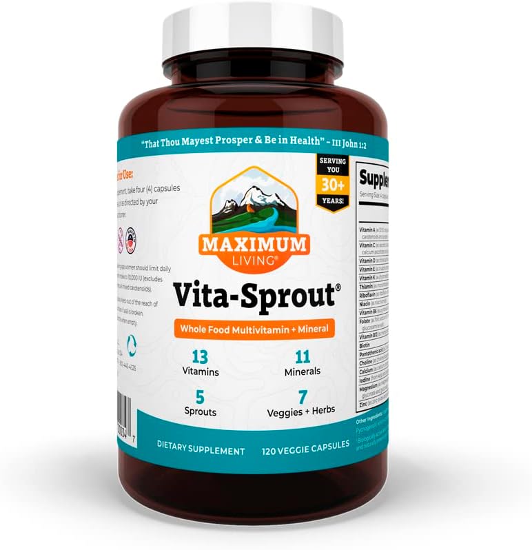 Maximum Living - Vita-Sprout Πολυβιταμίνη & Φυτοθρεπτικό Μείγμα - 120 κάψουλες