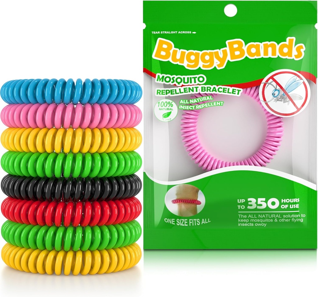 24 Pack Mosquito Repellent Dresss, Bireysel olarak Repellent Bilebands, DEET Free, Natural and Water Band