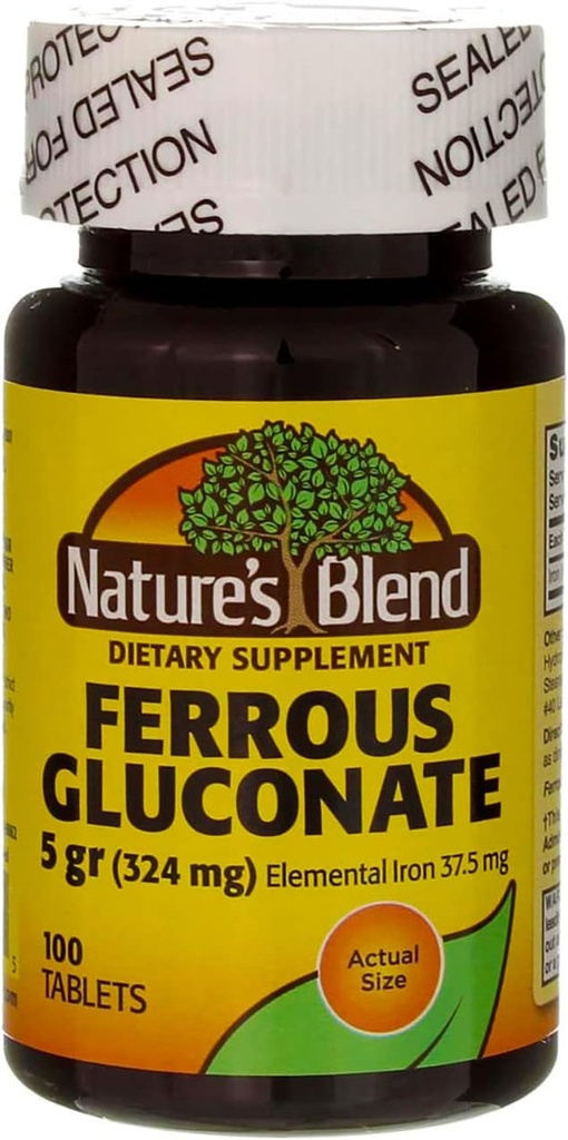 Μείγμα Ferrous Gluconate δισκία 325 mg 100 Count Per Bottle (5 φιάλες)
