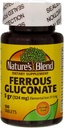 Nature's Blend Ferrous Gluconate Tabletler 325 mg 100 Kont Per Şişe (5 Şişe)