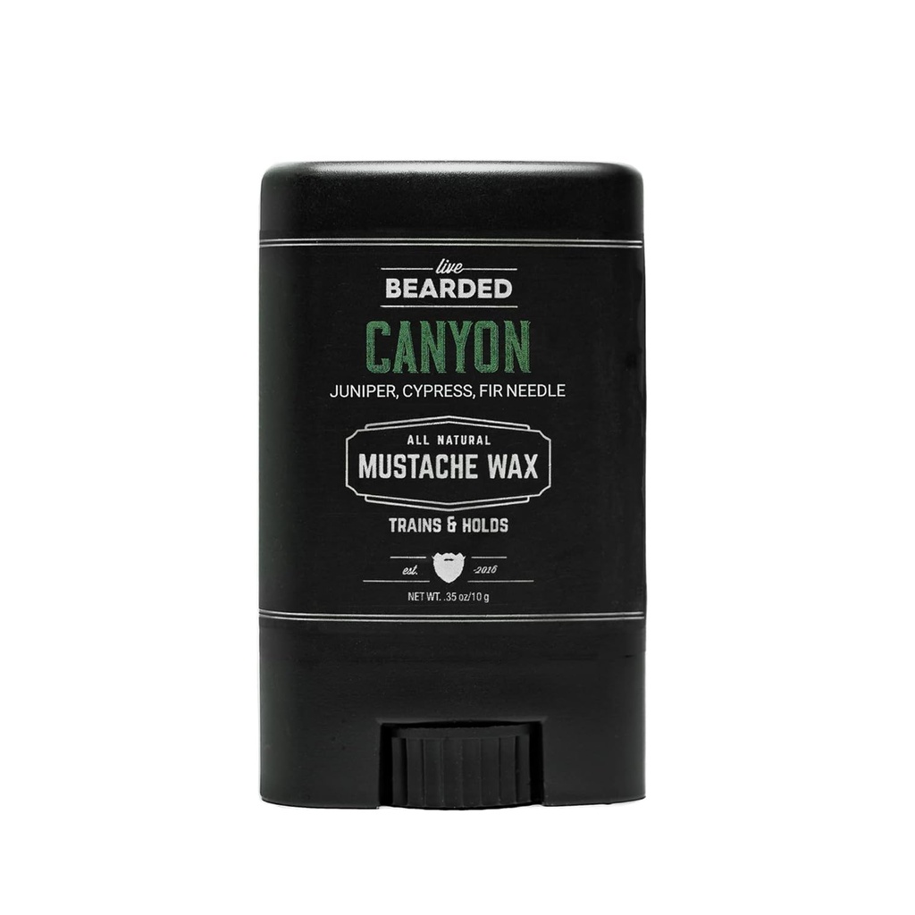Canlı Ayıded Mustache Wax Stick, 0.35 oz - ABD'de All-Doğal Malzemeler - Medium Hold Stache and Beard Styling for Men | Kanyon - Juniper, Cypress, Fir Needle