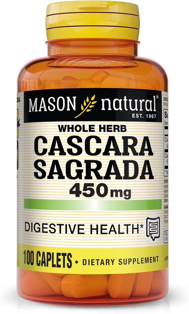 MASON NATURAL Cascara Sagrada 450 mg, Normal Digestive Function Support, 100 Caplets