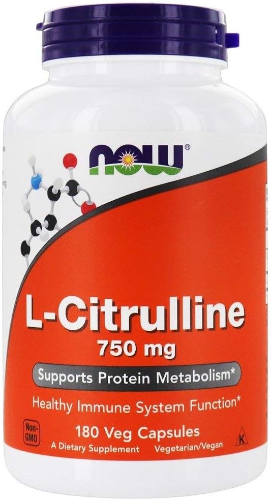 Şimdi Gıdalar L-Citrulline 750 mg, 180 Capsules, (Pack of 3)