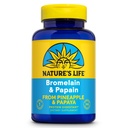 Nature's Life Bromelain & Papain | Proteolytic Enzymes for Digestive Support & Comfort | Pineapple & Papaya | 250mg Ea | 100 Vegetarian Capsules