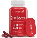 LongLifeNutri Cranberry Türlü Vitamin C & E - Saf Yoğun Formula, 500 mg hizmet başına 180 Vejetaryen Capsules, Urinary Tract Health & Bladder, 6 Ay Supply, ABD'de Yapıldı