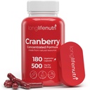 LongLifeNutri Cranberry Türlü Vitamin C & E - Saf Yoğun Formula, 500 mg hizmet başına 180 Vejetaryen Capsules, Urinary Tract Health & Bladder, 6 Ay Supply, ABD'de Yapıldı