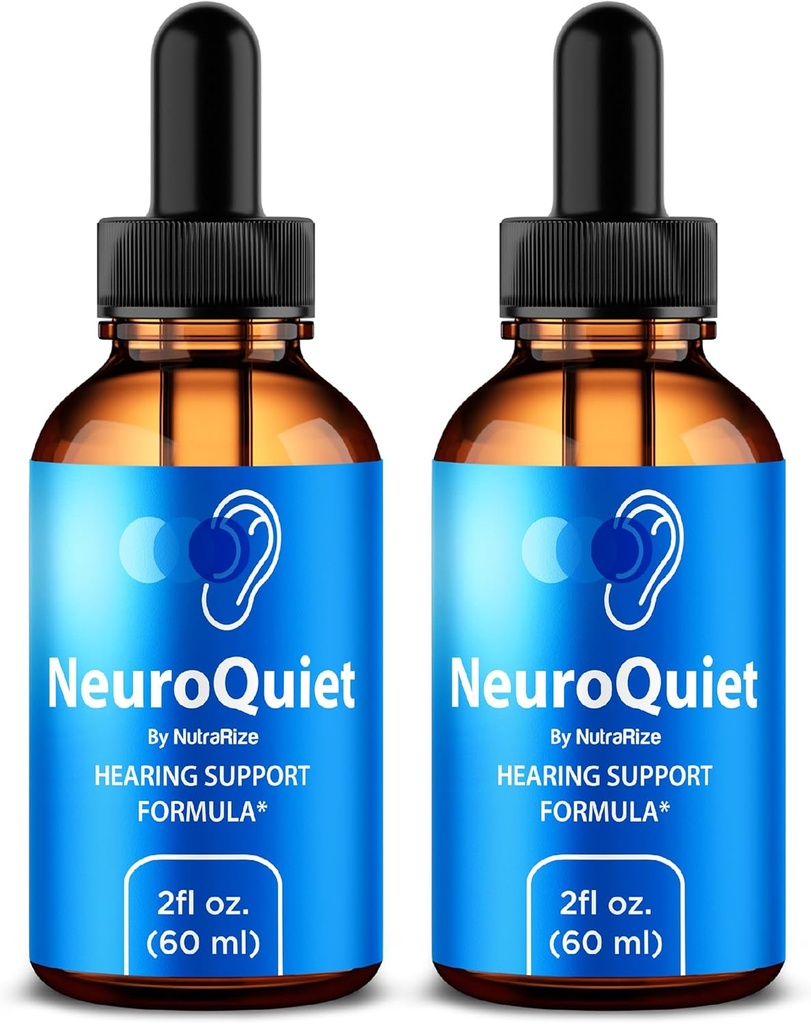NutraRize (2 Pack NeuroQuiet Drops – Resmi işitme Desteği Doğal, Temiz Malzemeler ile Gümüş Sağlık, Premium Gotas Review (60 Hizmet)