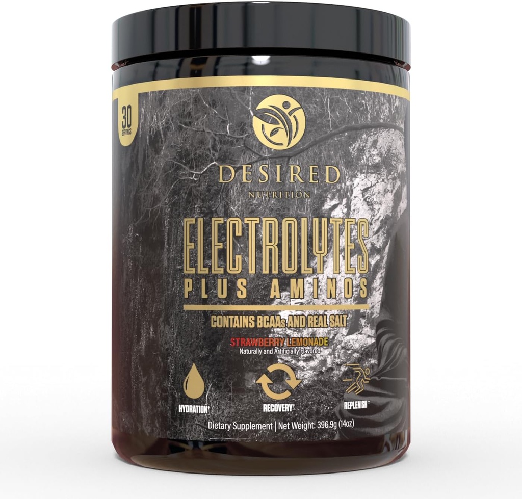 Elektrolytes Plus Amino Electrolytes Plus Amino Recovery Drink Toz, Complete Hydration and Amino Acids/BCAAs, Strawberry Lemonade (30 hizmet)