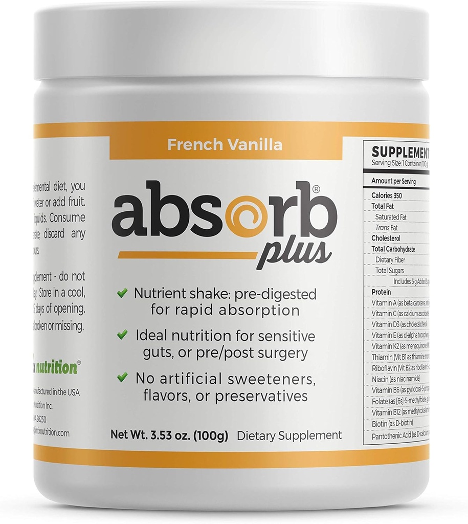 Protein - Geliştirilmiş Gut Health için Diyet Supplement, Ekstra Beslenme Desteği, Non-GMO, Gluten-Free, Lactose-Free, Casein-Free (100 g, Fransız Vanilla)