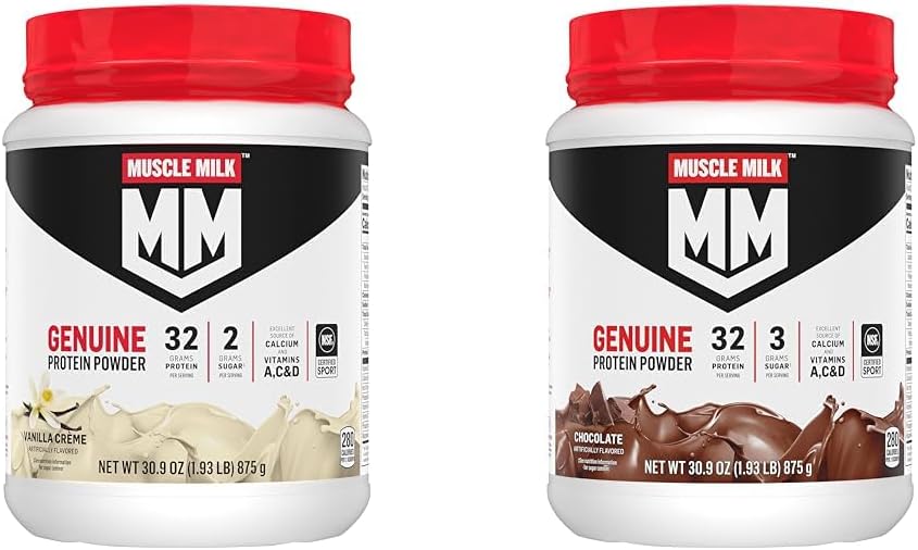 Kas Süt Gerçek Protein Toz Paketi, Vanilla Crème 1.93 Pounds 12 32g Protein 2g Sugar ve Chocolate 1.93 Pounds 12 32g Protein 3g Sugar