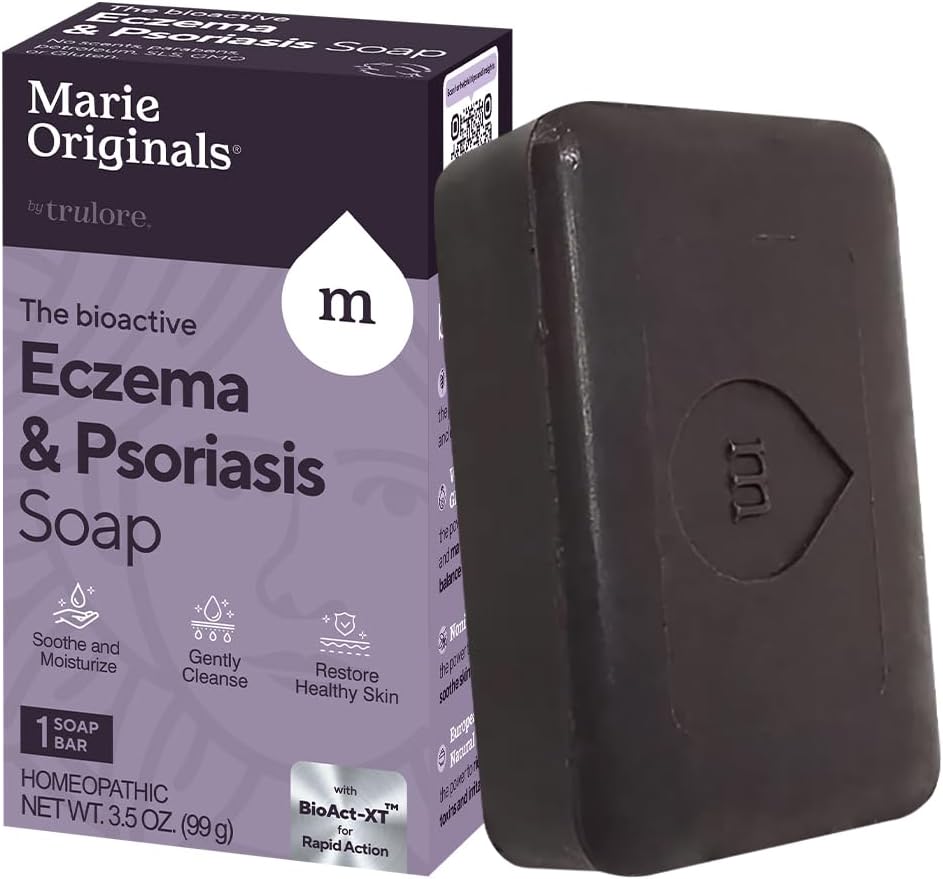 Marie Originals Eczema Face Soap Body Wash Bar – All Natural Psoriasis, Dermatitis Treatment for Dry Itchy Flaky Skin Relief – Gentle Detoxifying, Healing, Anti-Itch, Cleansing Skincare (Pack of 1)