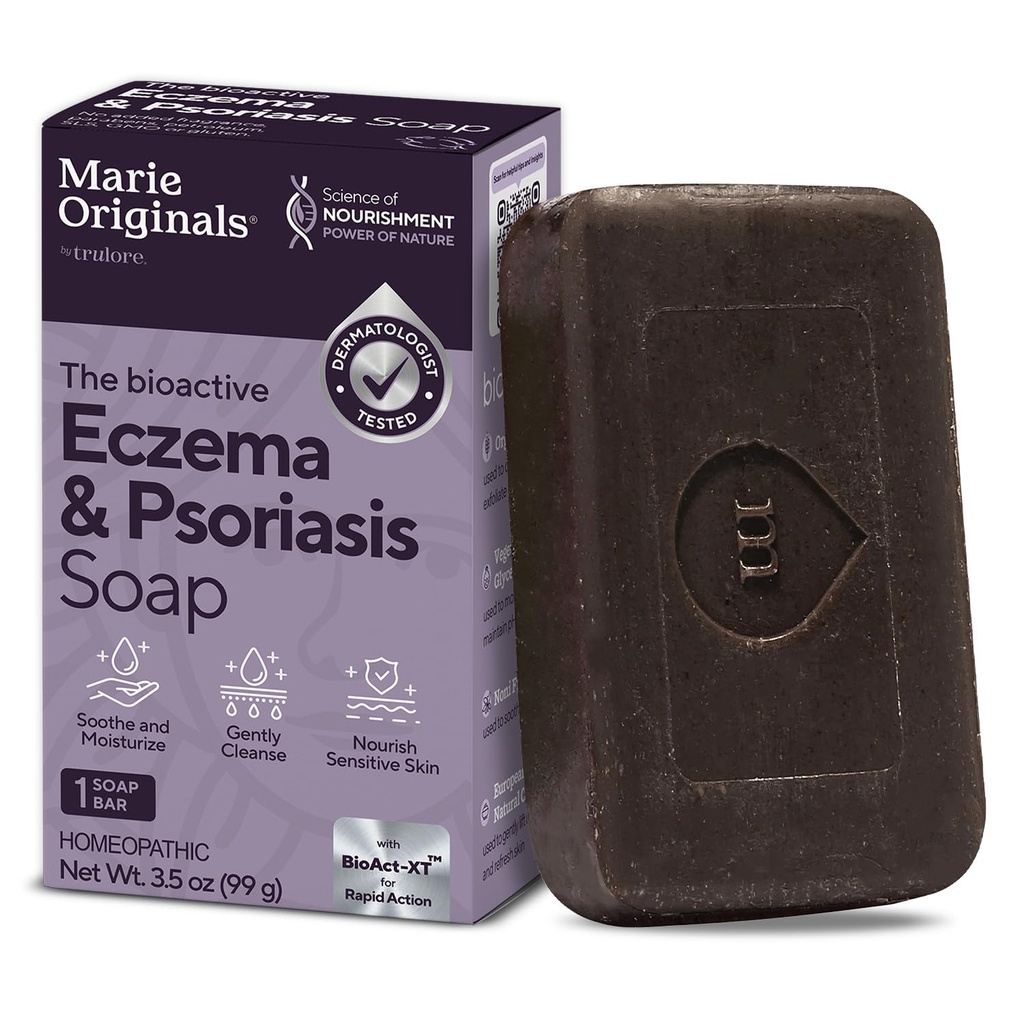 Marie Originals Eczema Face Soap Body Yıkama Bar - Kuru Itchy Flaky Skin Relief için Tüm Doğal Psoriasis, Dermatitis Tedavisi - Gentle Detoxing, Healing, Anti-Itch, Cleansing Skincare (kısanın paketi)