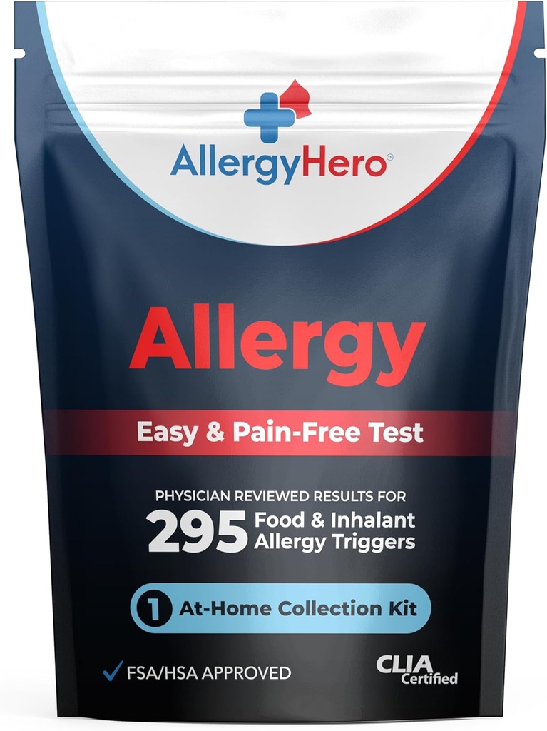 AllergyHero Ολοκληρωμένο κιτ δοκιμών τροφίμων και περιβαλλοντικής αλλεργίας με 295 Triggers για ενήλικες & παιδιά – Εύκολη και χωρίς πόνο στο σπίτι Χρήση Κιτ τεστ αλλεργίας με ακριβή αποτελέσματα