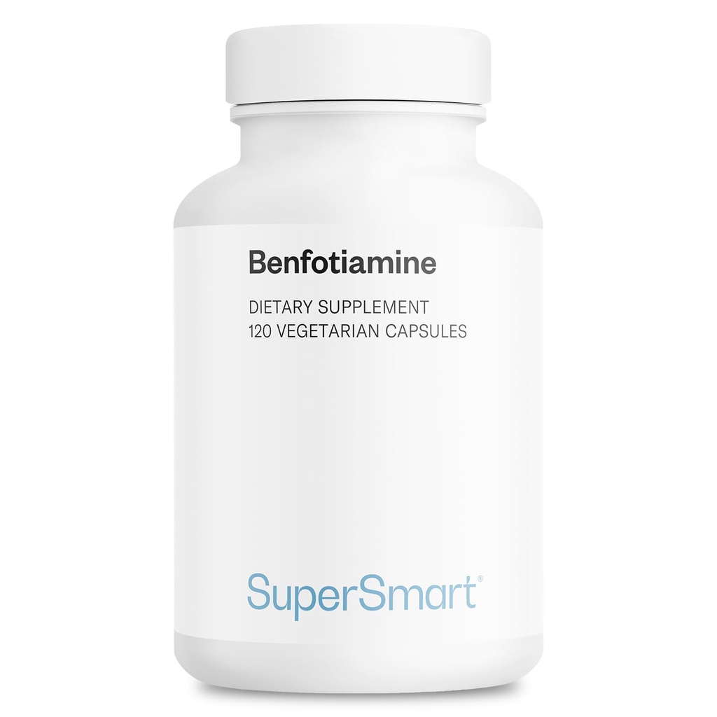 Supersmart - Benfotimin günde 320 mg (High Potency) - Bio available Thiamine - Vitamin B1 Benfotiamin Supplement | Non-GMO & Gluten Free - 120 Vegetarian Capsules