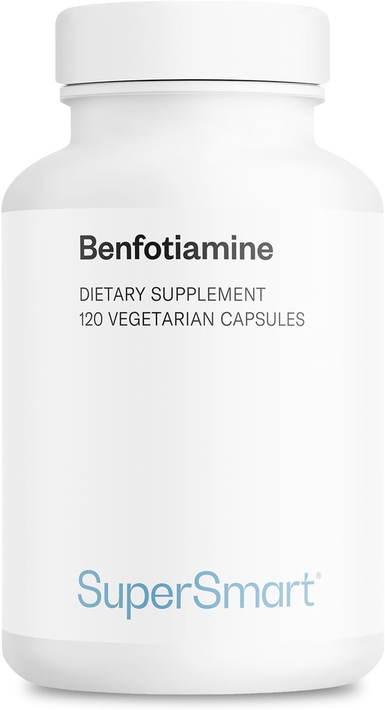 Supersmart - Benfotimin günde 320 mg (High Potency) - Bio available Thiamine - Vitamin B1 Benfotiamin Supplement | Non-GMO & Gluten Free - 120 Vegetarian Capsules