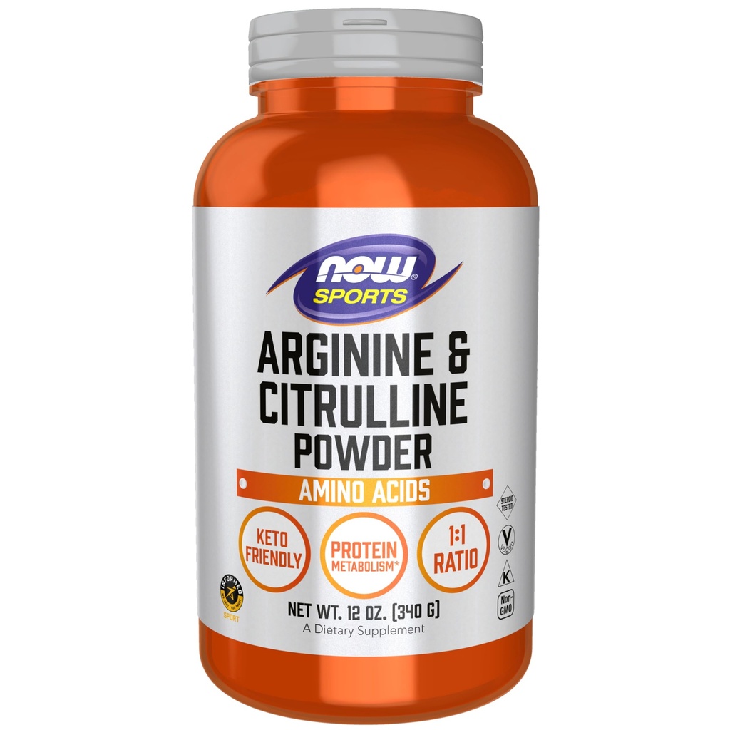 Şimdi Gıda Spor Beslenme, Arginine & Citrulline Toz, 1:1 Oran, Amino Asit, 12Ounce