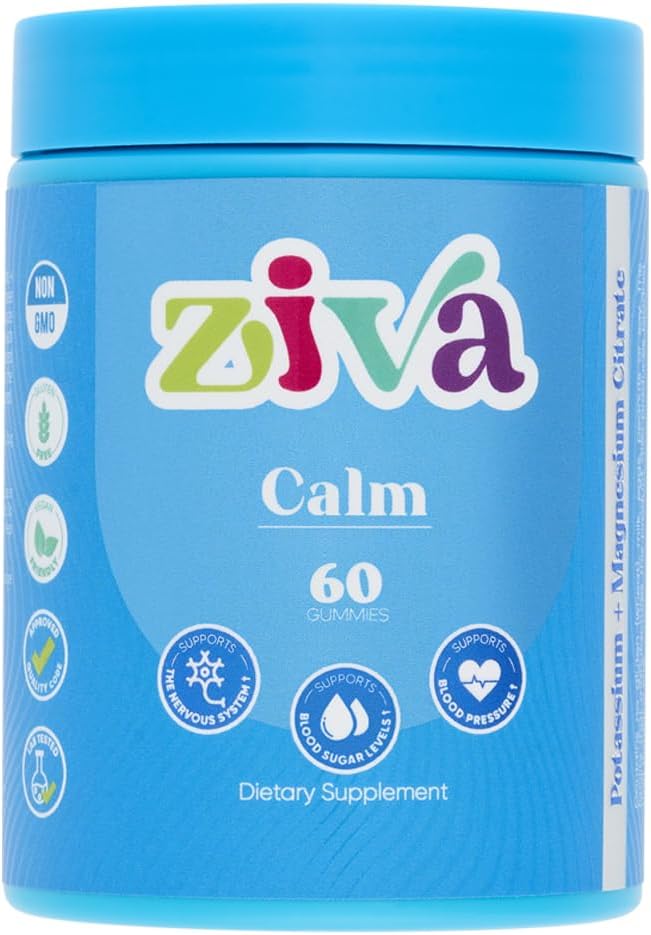 Ziva Calm Gummies – Pyum Citrate & Magnezyum Citrate Supplement for Relaxation, Stress Relief & Muscle Support – 60 Count