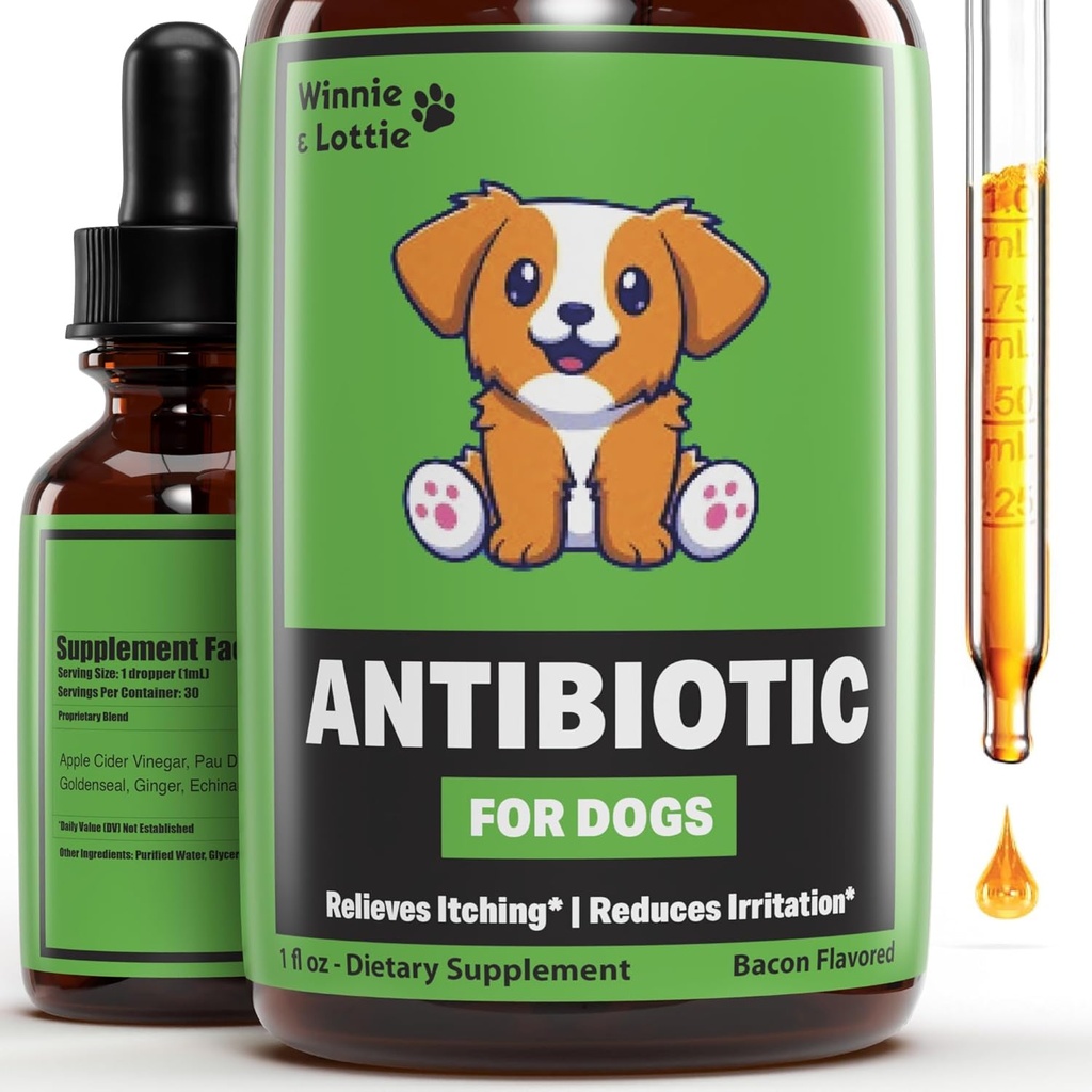Doğal Köpek Antibiyotikleri - Köpekler için Antibiyotikler - Destekler Itch Relief, Antibiyotikler Sağlık ve Daha Fazla - Köpekler için Antibiyotikler - Köpekler için Buk Yardım - Köpekler için Enfeksiyon Tedavisi - 1 oz