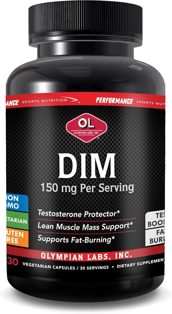 Olympian Labs DIM 150 mg - DIM Diindolylmethane Supplement Capsules Hormon Dengesini Destekleme, Clear Skin, Ps & Aid in Fitness Regimes - 30 Capsules (30 Day Supply)