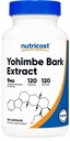 Nutricost Yohimbe Bark Extract 450 mg (9mg Yohimbine Alkaloids), 120 Capsules - Ekstra Kuvvet, Gluten Free, Non-GMO
