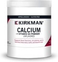Kirkman - Ασβέστιο με Βιταμίνη D3 σε σκόνη - 8 oz - Ουσιαστικά Ορυκτά - Βοηθά στη διατήρηση των ισχυρών οστών - Χωρίς γεύση