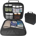 Medium Travel Pill Şişe Organizer, Tıp Bag, İlaçlar ve Tıbbi Malzemeler için Carrier - Black (Without Lock)