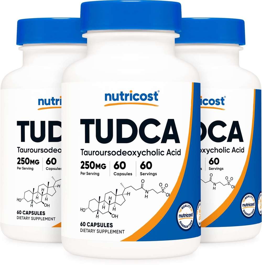Nutricost Tudca 250 mg, 60 Capsules (3 Şişe)