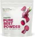 Pure Beet Root Powder Organic - Nitric Oxide Circulation Superfood, Υποστηρίζει τη ροή του αίματος και την υγεία της καρδιάς - Αύξηση Stamina & Natural Energy, 30+ Υπηρεσίες (1 LB Bag)
