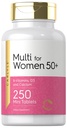 Carlyle Multivitamin for Women 50 Plus | 250 Mini Tabletler | Demir Ücretsiz Supplement | Vitaminler A, B12, C, D3, Folate (Folic Acid) ve Macau | Non-GMO, Gluten Free