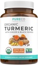 Organik Turmeric Ginger Black Pepper Supplement - Yüksek Potency Organik Turmeric Curcumin Capsules with Ginger & Black Pepper For Gelişmiş Faydaları ve Aborpsiyon - Vegan & Non-GMO (1 Ay Supply)