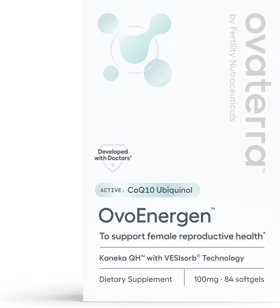 OvoEnergen CoQ10 Kadınlara Üreme Sağlığı ve Yumurta Sağlığı Ferttitude ATM ile Kaneka QH, VESIsorb® Teknolojisi 84-100 mg Softgel Capsules - 28 Day Supply