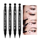 BINGBRUSH Double-sided Liquid Stamp Eyeliner Pen, Face Stamps Makyaj Son derece Siyah Sular Slim Gel Felt Yüksek Siyah Pigment Sıvı Gözlü & Seal (kara)