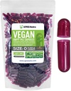 XPRS Nutra Boyutu 0 Boş Kapsüller - 500 Kont Boş Vegan Capsules - Vejetaryen Pills - DIY Sebze Kapsülü - Veggie Pill Caps for Do-It- Yourself Supplements (Purple Carrot)