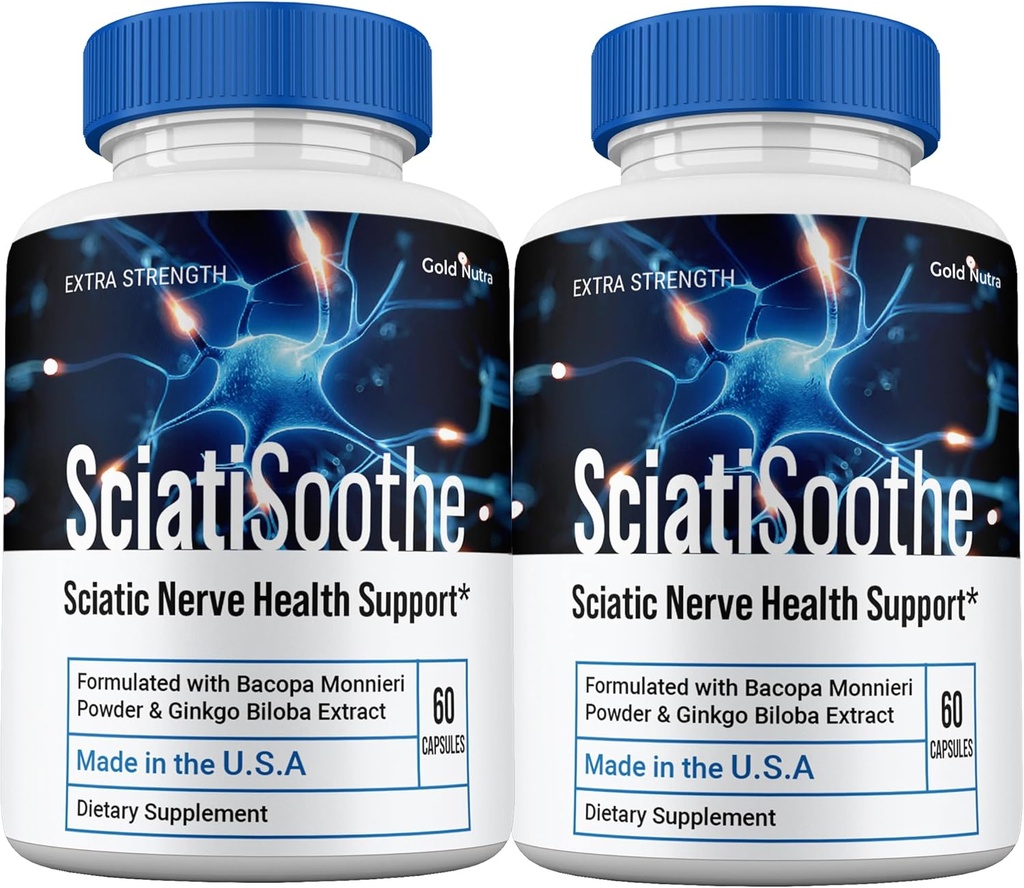 (2 Pack) SciatiSoothe Supplement Pills, Sciati Soothe All Natural Brain and Cognitive Supplement Capsules, 2 Ay Supply