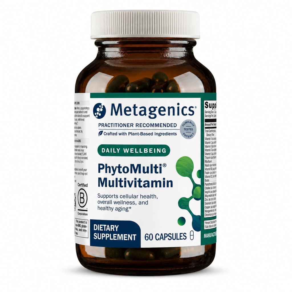 Μεταγονική PhytoMulti Multivitamin - 20+ Ουσιώδεις Βιταμίνες & Ορυκτά με Φυτοθρεπτικά συστατικά - Υποστηρίζει Υγιεινή Γήρανση, Κυτταρική Υγεία, Ενέργεια & Ανοσολογική Λειτουργία - Μη ΓΤΟ & Χωρίς Γλουτένη - 60 Κάψουλες