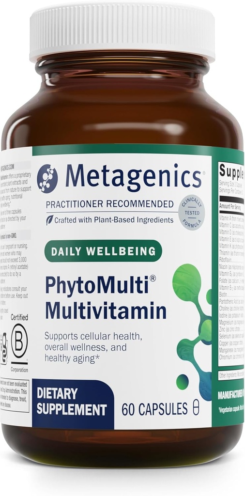 Metagenics PhytoMulti Multivitamin - 20+ Temel Vitaminler ve Mineraller Phytonutrients ile - Sağlıklı Ağlama, Hücresel Sağlık, Enerji ve Immune Function - Non-GMO & Gluten-Free - 60 Capsules & Minerals