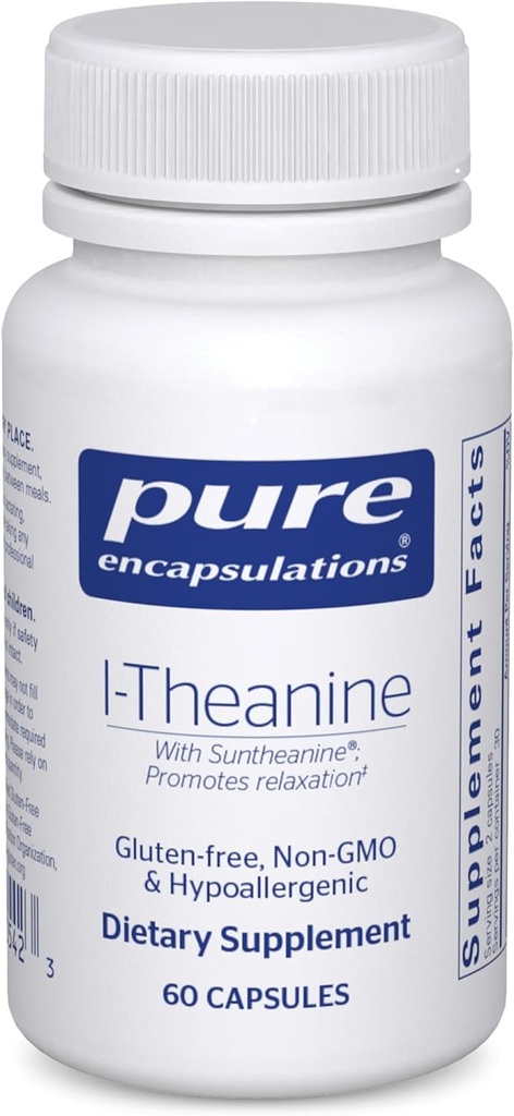 Pure Encapsulations L-Theanine - Bolt Acid Supplement to Support Relaxation, Stress & Nervous System - 60 Capsules