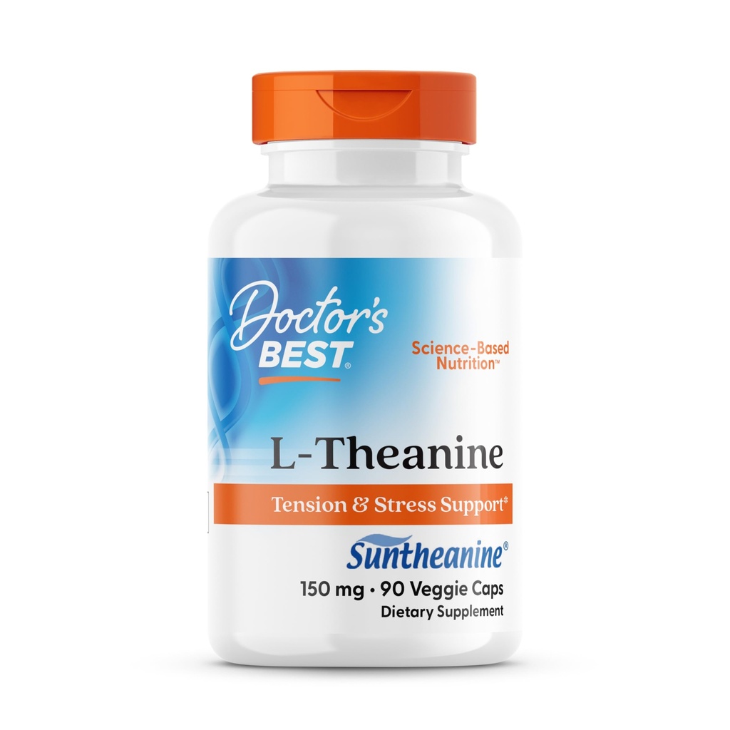 Doktor'un En İyi L-Theanine Contains Suntheanine, Stresi ve Uykuyu Azaltır, Gluten Ücretsiz, Vegan, 150 mg (DRB-00197), 90 Count