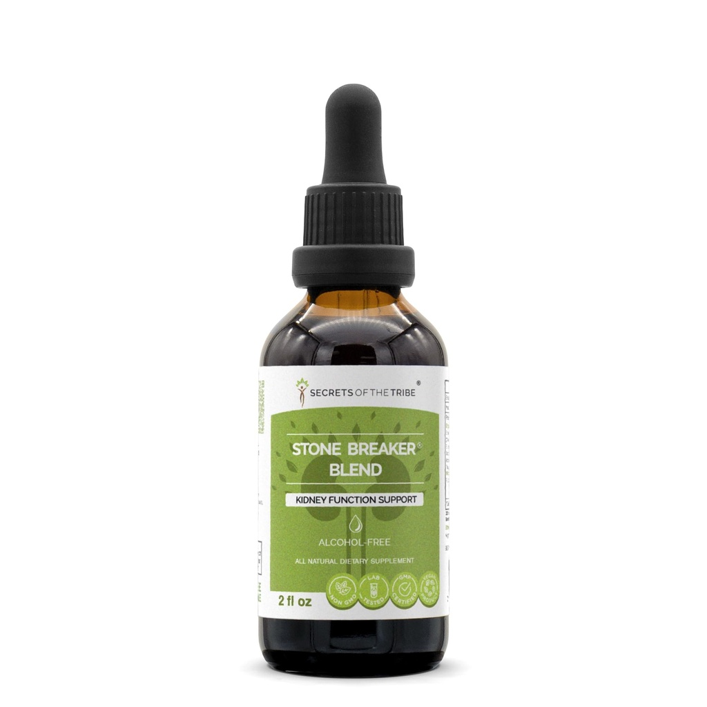 Μυστικά της φυλής Stone Breaker Blend Alcohol-Free Extract, Stonebreaker, Burdock, Yucca, Goldenrod, Horsetail, Tribulus. Βάμμα γλυκερίτη, υποστήριξη λειτουργίας νεφρών (2 fl oz)