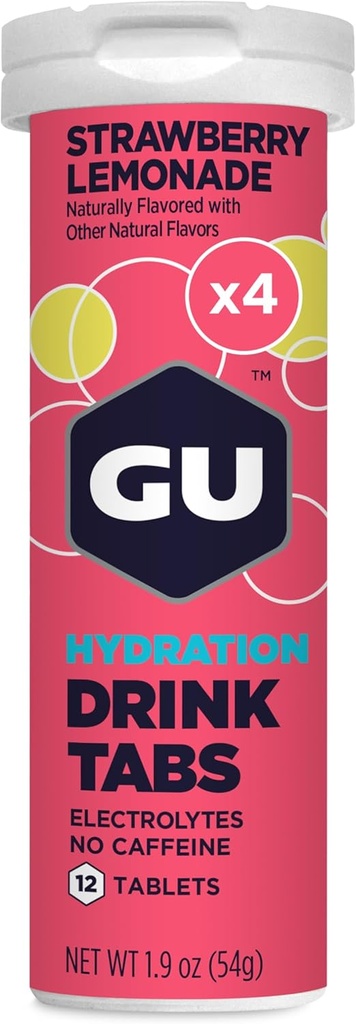 GU Energy Hydration Electrolyte Drink Tabletleri, Endurance Sports Drink for Run, Bisiklet, Triathlon, 4-Count (48 Hizmet)