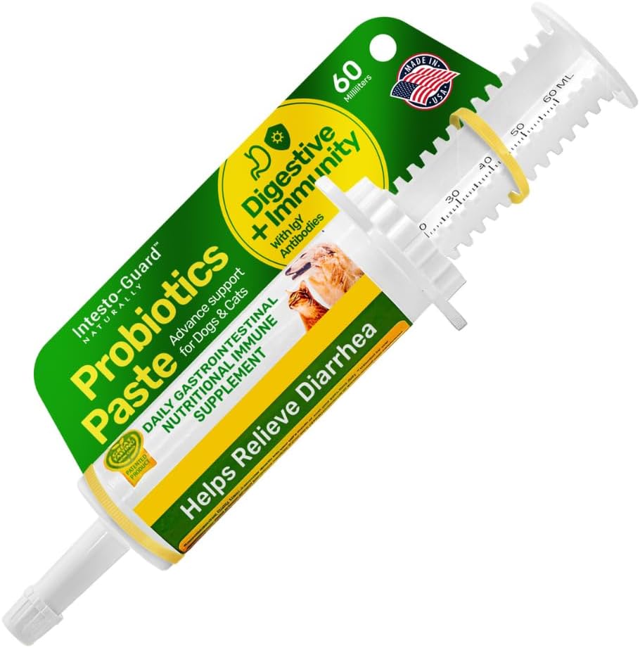 Ruhlar için Probiyotikler Paste for Dogs Prebiyotik for Canine, Gut Support, & Immune Boost, All Natural with 1 Milyar per ML Adds (MOS)+ Beta Glucans + D-Mannose, Ürünle Hayvan Yok - 60ML Single Tube